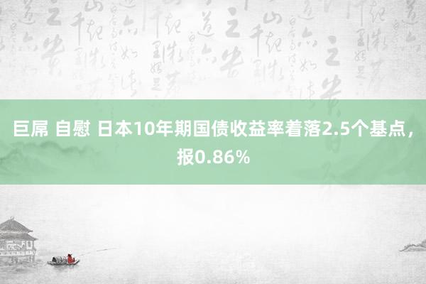 巨屌 自慰 日本10年期国债收益率着落2.5个基点，报0.86%