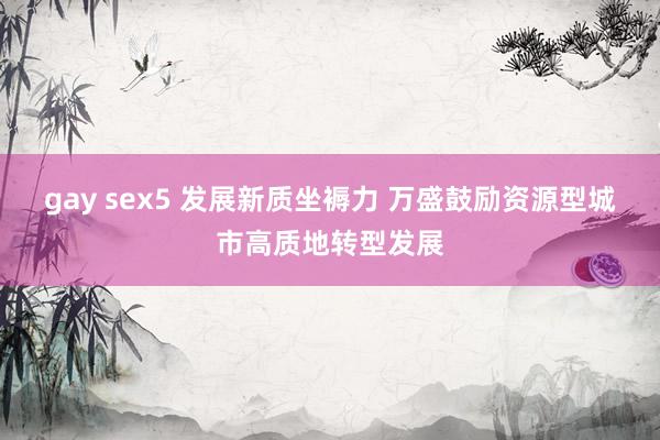 gay sex5 发展新质坐褥力 万盛鼓励资源型城市高质地转型发展