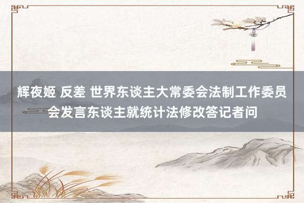 辉夜姬 反差 世界东谈主大常委会法制工作委员会发言东谈主就统计法修改答记者问