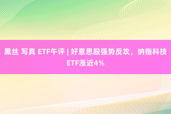 黑丝 写真 ETF午评 | 好意思股强势反攻，纳指科技ETF涨近4%