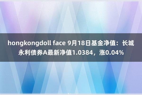 hongkongdoll face 9月18日基金净值：长城永利债券A最新净值1.0384，涨0.04%