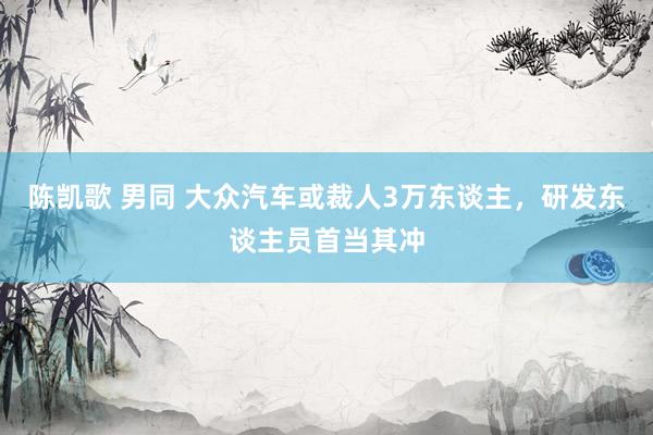 陈凯歌 男同 大众汽车或裁人3万东谈主，研发东谈主员首当其冲