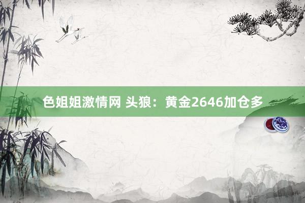 色姐姐激情网 头狼：黄金2646加仓多