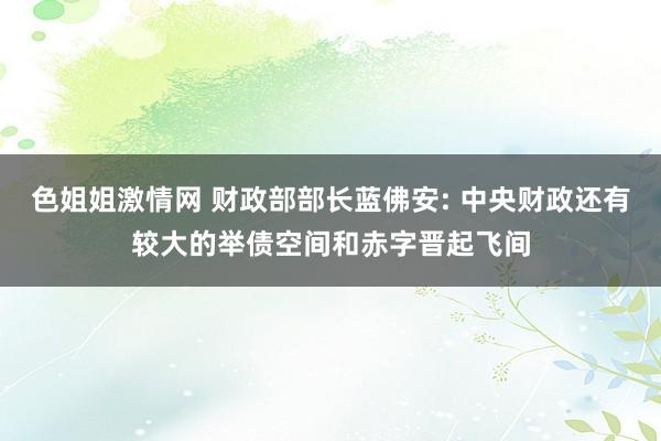 色姐姐激情网 财政部部长蓝佛安: 中央财政还有较大的举债空间和赤字晋起飞间