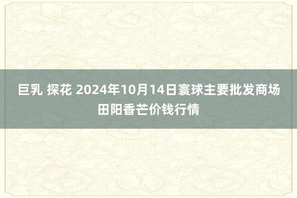 巨乳 探花 2024年10月14日寰球主要批发商场田阳香芒价钱行情