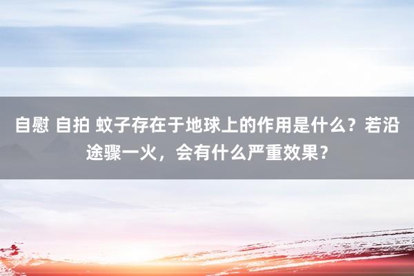 自慰 自拍 蚊子存在于地球上的作用是什么？若沿途骤一火，会有什么严重效果？