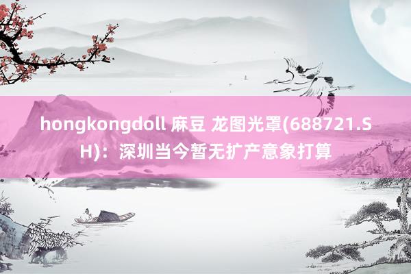 hongkongdoll 麻豆 龙图光罩(688721.SH)：深圳当今暂无扩产意象打算