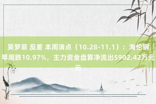 吴梦菲 反差 本周清点（10.28-11.1）：海伦钢琴周跌10.97%，主力资金盘算净流出5902.42万元