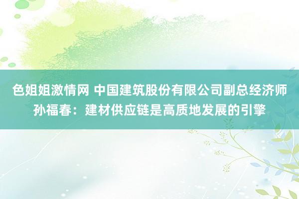 色姐姐激情网 中国建筑股份有限公司副总经济师孙福春：建材供应链是高质地发展的引擎