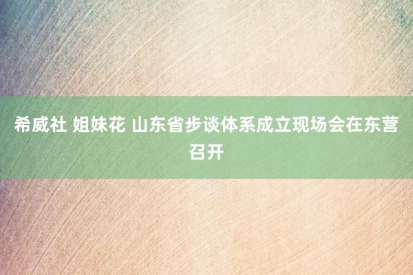 希威社 姐妹花 山东省步谈体系成立现场会在东营召开