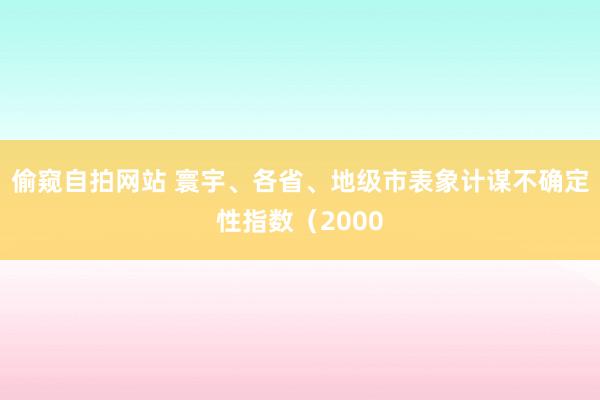 偷窥自拍网站 寰宇、各省、地级市表象计谋不确定性指数（2000