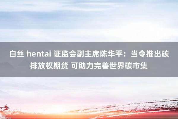 白丝 hentai 证监会副主席陈华平：当令推出碳排放权期货 可助力完善世界碳市集