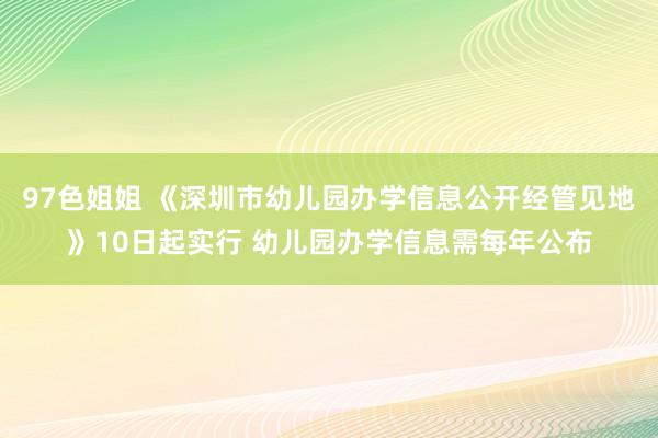 97色姐姐 《深圳市幼儿园办学信息公开经管见地》10日起实行 幼儿园办学信息需每年公布