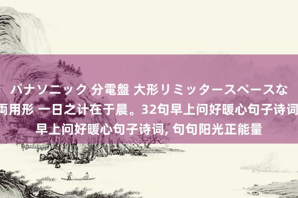 パナソニック 分電盤 大形リミッタースペースなし 露出・半埋込両用形 一日之计在于晨。32句早上问好暖心句子诗词， 句句阳光正能量