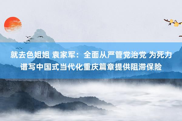 就去色姐姐 袁家军：全面从严管党治党 为死力谱写中国式当代化重庆篇章提供阻滞保险